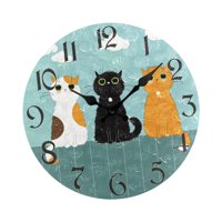 Bothyi - Reloj De Pared Divertido Con Diseño De Gato, Reloj De Pared Rústico Y Silencioso Para Interior, Dormitorio, Sala De Estar, Estilo C