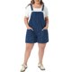 thumbnail image 1 of Agnes Orinda Women's Plus Size Escuela Colegio Peto Corto de Mezclilla con Tirantes Ajustables Monos Recortados con Bolsillo 1X Azul Oscuro, 1 of 8