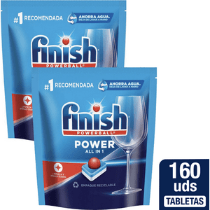 Pack X 2 Detergente Lavavajillas Tabletas Finish Power 80 Unid