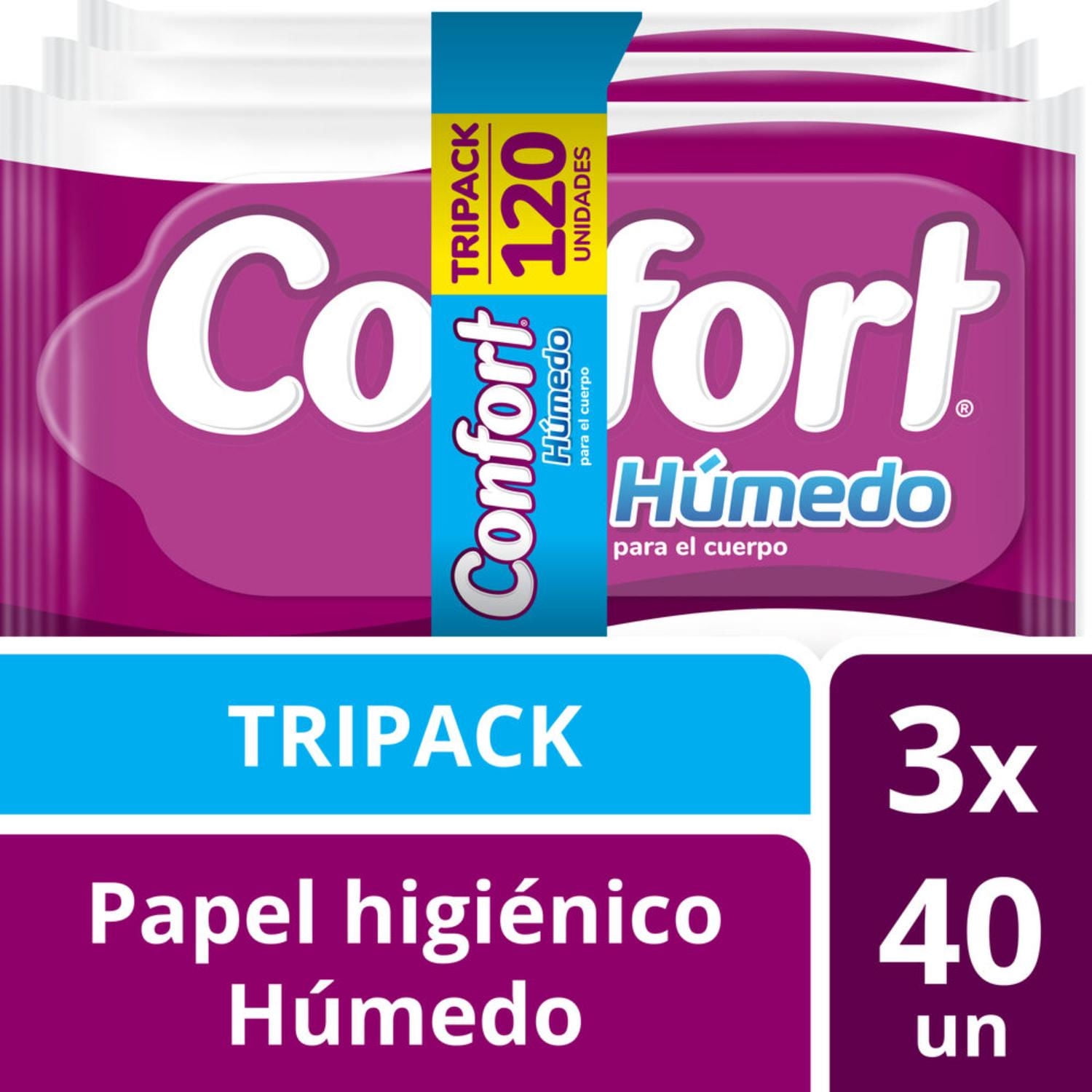 Papel Higiénico Húmedo 3 Paquetes 40 Un 40 Un Confort