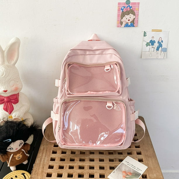Japanese Kawaii Itabag Women New 2024 Transparent Backpack Women Large Capacity Ita Backpack School Bags For College Student JK