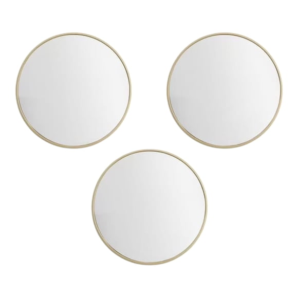 Set de 3 Espejos Decorativos de Pared Dorados Diseño redondo
