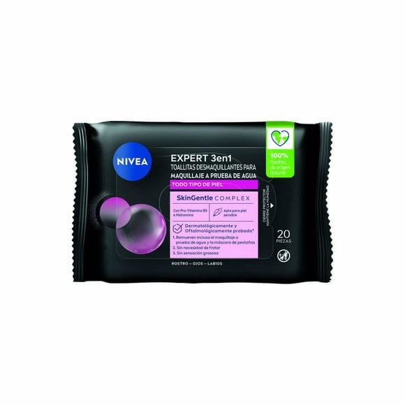 Toallitas Micelares Expert Waterproof Make Up Remover, 20 Un