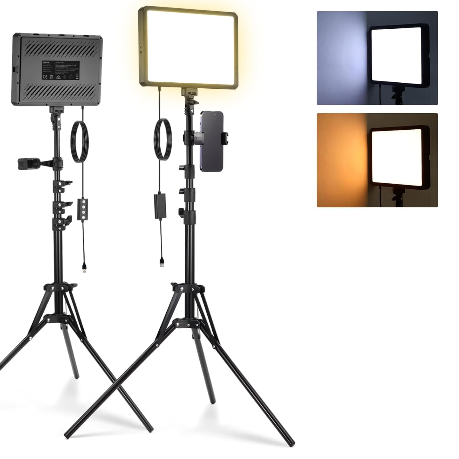 Panel De Luz Led Para Vídeo Neewer Basics Con Soporte Y Soporte Para Trípode