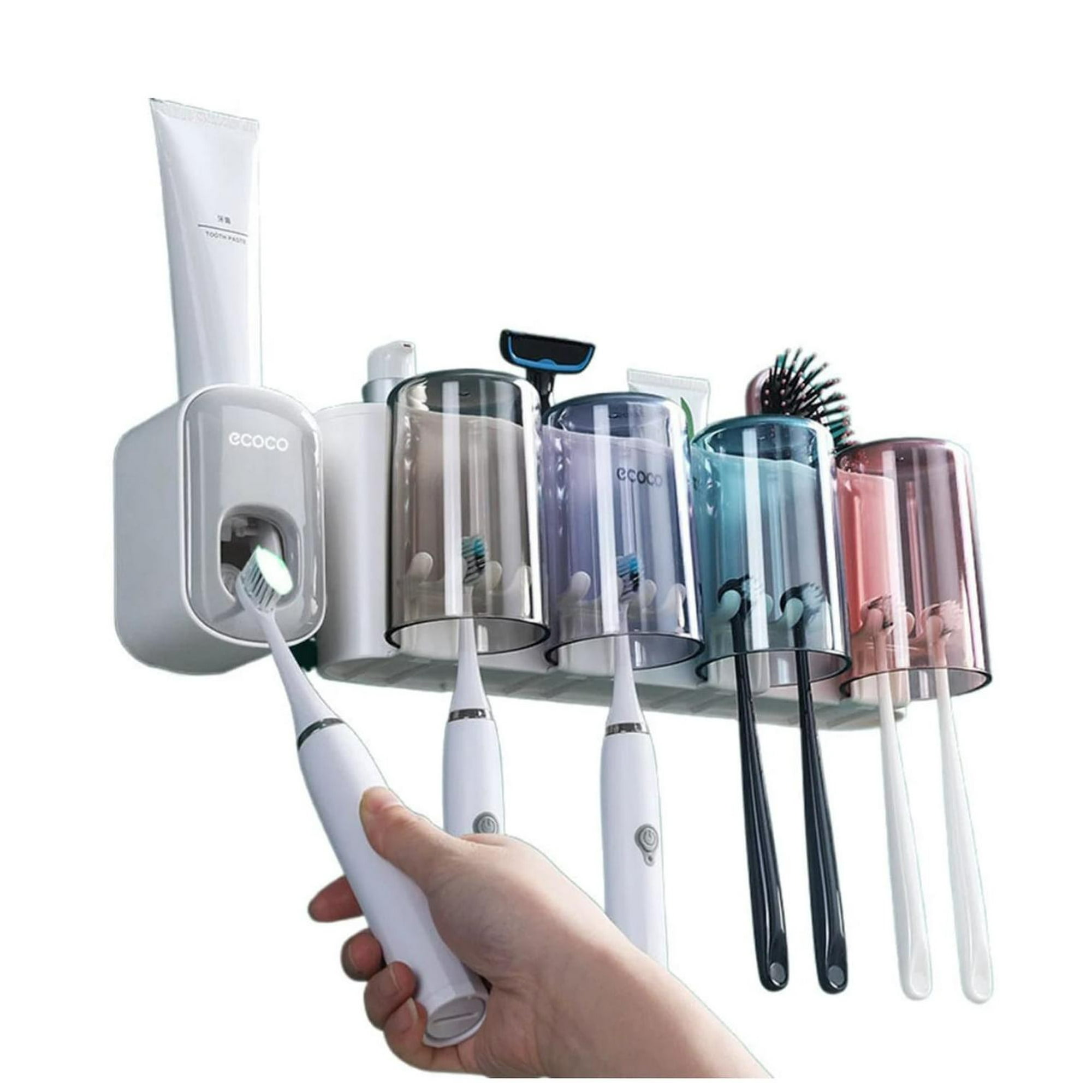 Genérico - Dispensador Pasta Dental Y Porta Cepillos De Dientes Blanco