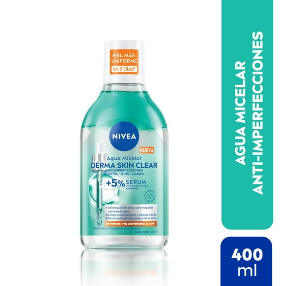 Agua Micelar Derma Skin Clear Anti-Imperfecciones +5%, 400 ml