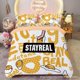 thumbnail image 1 of Cartoon Gudetama Green Red Stripes Quilt Duvet Cover Set Soft3-Piece Bedding Set, 1 of 4