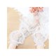 thumbnail image 5 of INSPIRE CHIC Guantes de malla floral de encaje para mujer con lazo de perlas, puntos de lunares, longitud de muñeca sin dedos para boda elegante, fiesta de noche, blanco7, 5 of 6