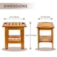 thumbnail image 3 of Taburete de ducha Utoplike de teca compacto con estante y asa, 3 of 8