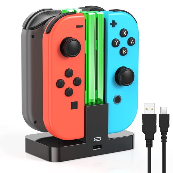 Base de carga de repuesto y cargador para Switch OLED, color negro