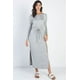 thumbnail image 1 of Vestido Maxi Básico de Manga Midi Gris Jaspeado M, 1 of 5