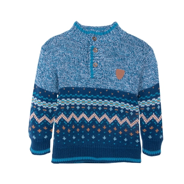 Chaleco Bebé Niño Cerrado Tejido Jacquard Azul
