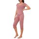 thumbnail image 4 of INSPIRE CHIC Conjunto de Pijama Capri para Mujer con Volantes, Manga Corta, Cuello en U, Pantalones Recortados, Ropa de Casa Refrescante de Verano, L Rosa, 4 of 6