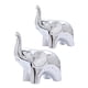 thumbnail image 2 of 2x Estatuilla De Elefante Lindo Animal Escultura Arte Artesanía Hogar Deocr Plata, 2 of 5