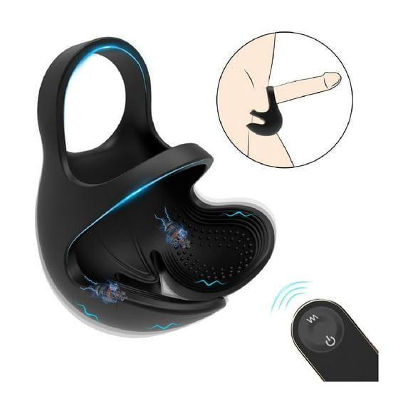 Anillo Para El Pene Con Funda Escroto Vibrador Control Remoto