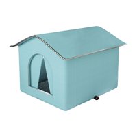 Magideal - Refugio Para Gatos Callejeros, Casa Para Gatos Al Aire Libre, Suministros Para Mascotas, Cama Para Perros Con Aislamiento Cálido E Impermeable, Tienda Azul S