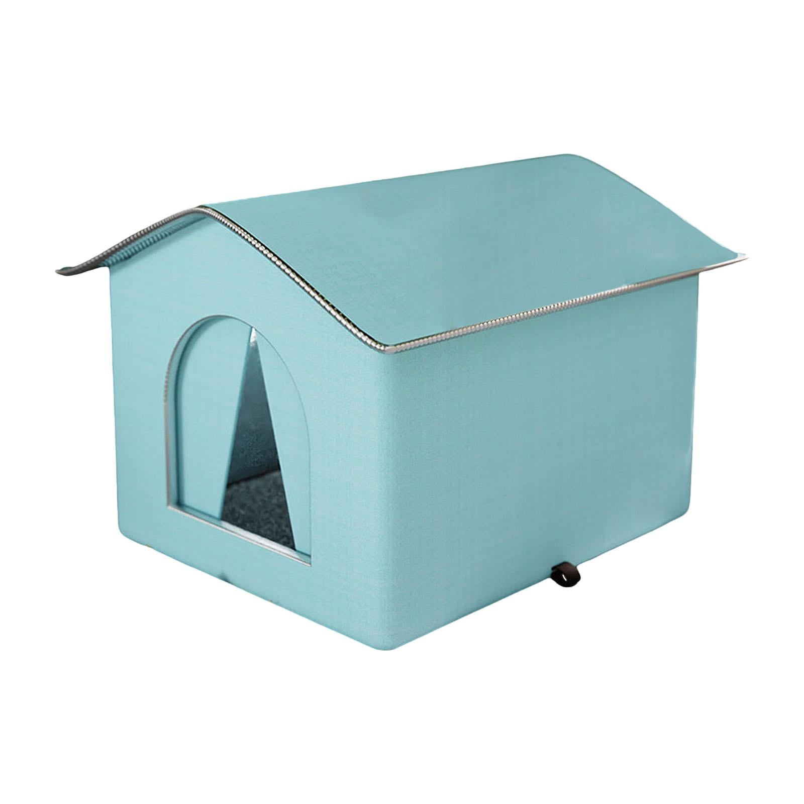 Magideal - Refugio Para Gatos Callejeros, Casa Para Gatos Al Aire Libre, Suministros Para Mascotas, Cama Para Perros Con Aislamiento Cálido E Impermeable, Tienda Azul S