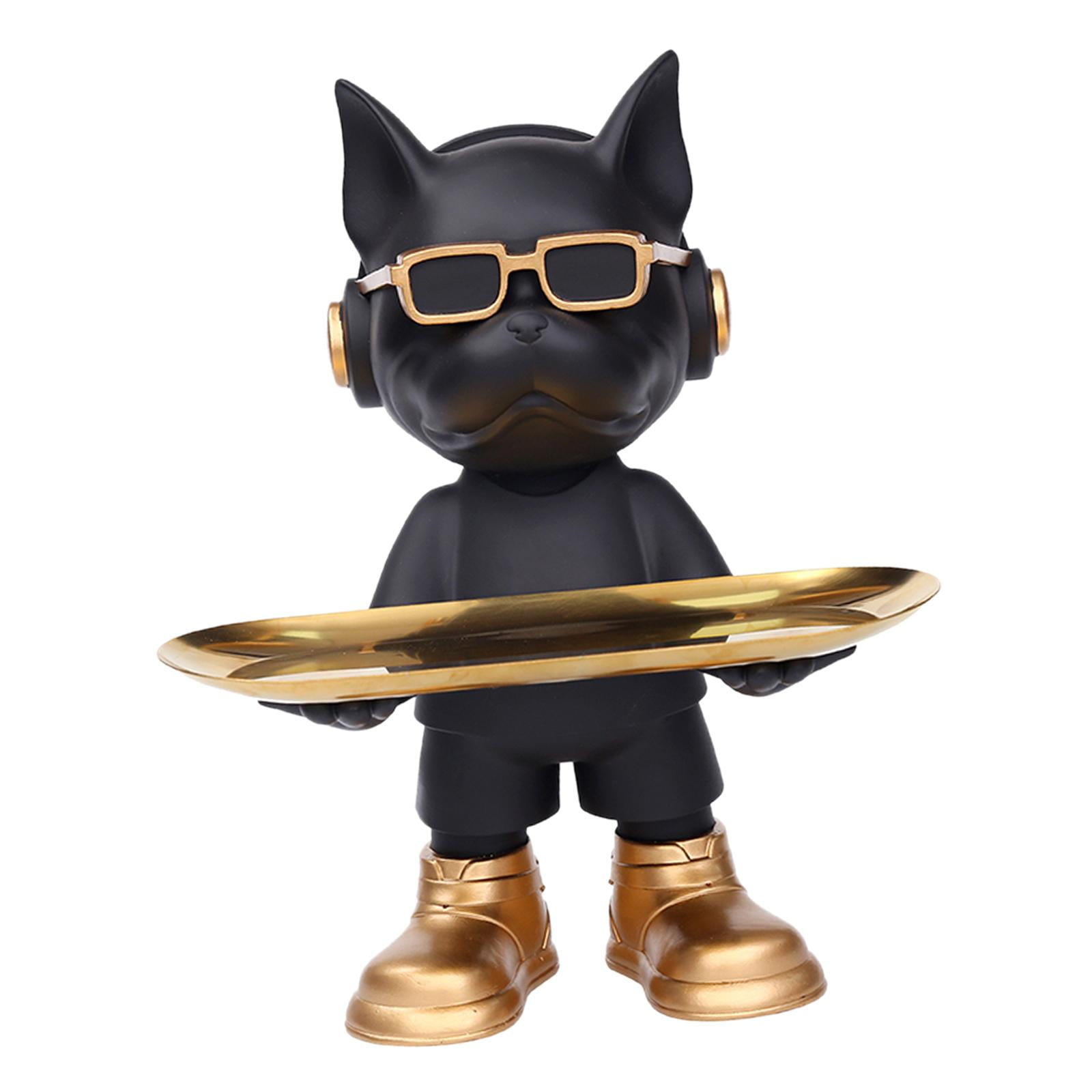 Magideal - Bandeja De Almacenamiento Para Perros, Contenedor De Artículos Diversos, Figurita Creativa, Bandeja Decorativa Para Frutas, Organizador De Escritorio , Negro