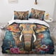 thumbnail image 2 of Juego de funda nórdica con estampado de elefante, ropa de cama decorativa con impresión 3D, funda de edredón con estampado creativo y cremallera oculta, juegos de ropa de cama para niños, ad, 2 of 3
