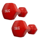 thumbnail image 1 of Par de Mancuernas 3kg c/u Total 6kg Hexagonales de Vinilo, 1 of 2