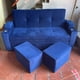 thumbnail image 4 of Sofá Cama Royal 2 Plazas Felpa Azul Rey con Puffs, Baúles y Portavasos, 4 of 4
