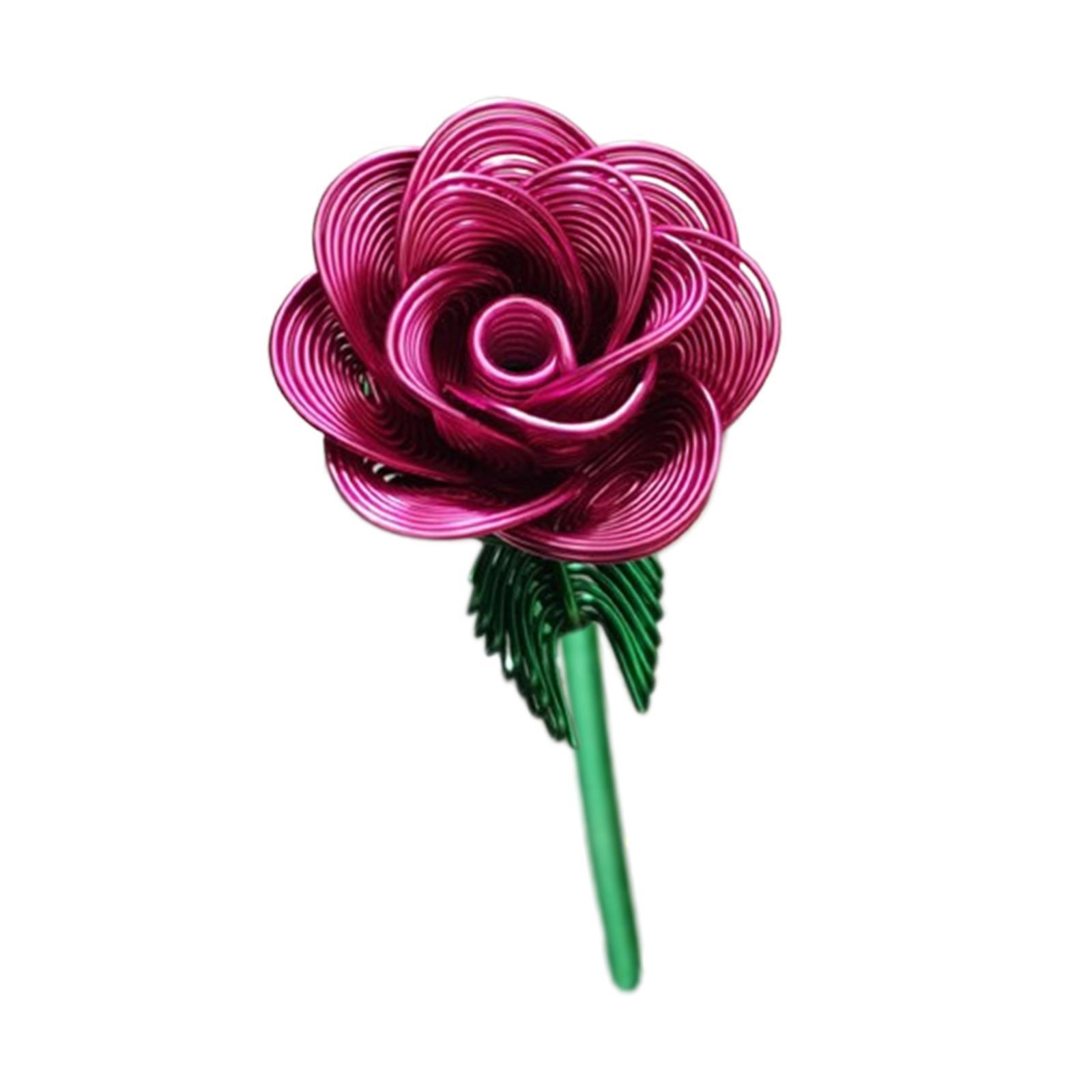 Magideal - Rosa De Metal Artificial Para Mesa, Adorno Para El Día De San Valentín, Oficina, Día De La Madre, 9,06 Pulgadas, Regalo, Decoración Floral, Rosa Falsa