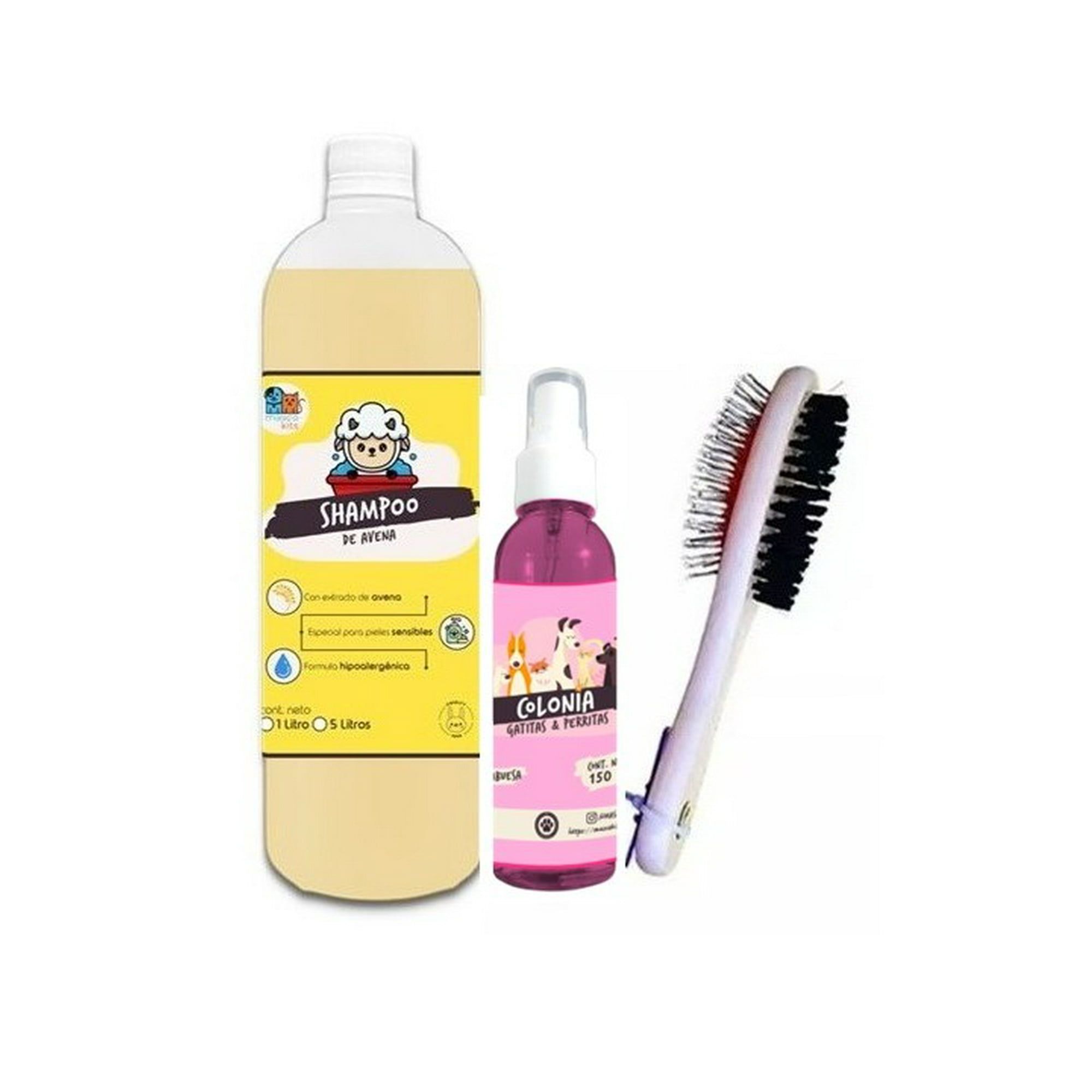 Mascokits - Kit Perros Shampoo Avena 1lt + Colonia Frambue 150ml + Peine