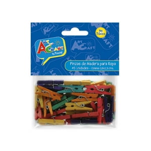 Art And Craft - Mini Pinzas, Perros De Madera Color, 45 Unid 0,9X2,5 Cm Multicolor