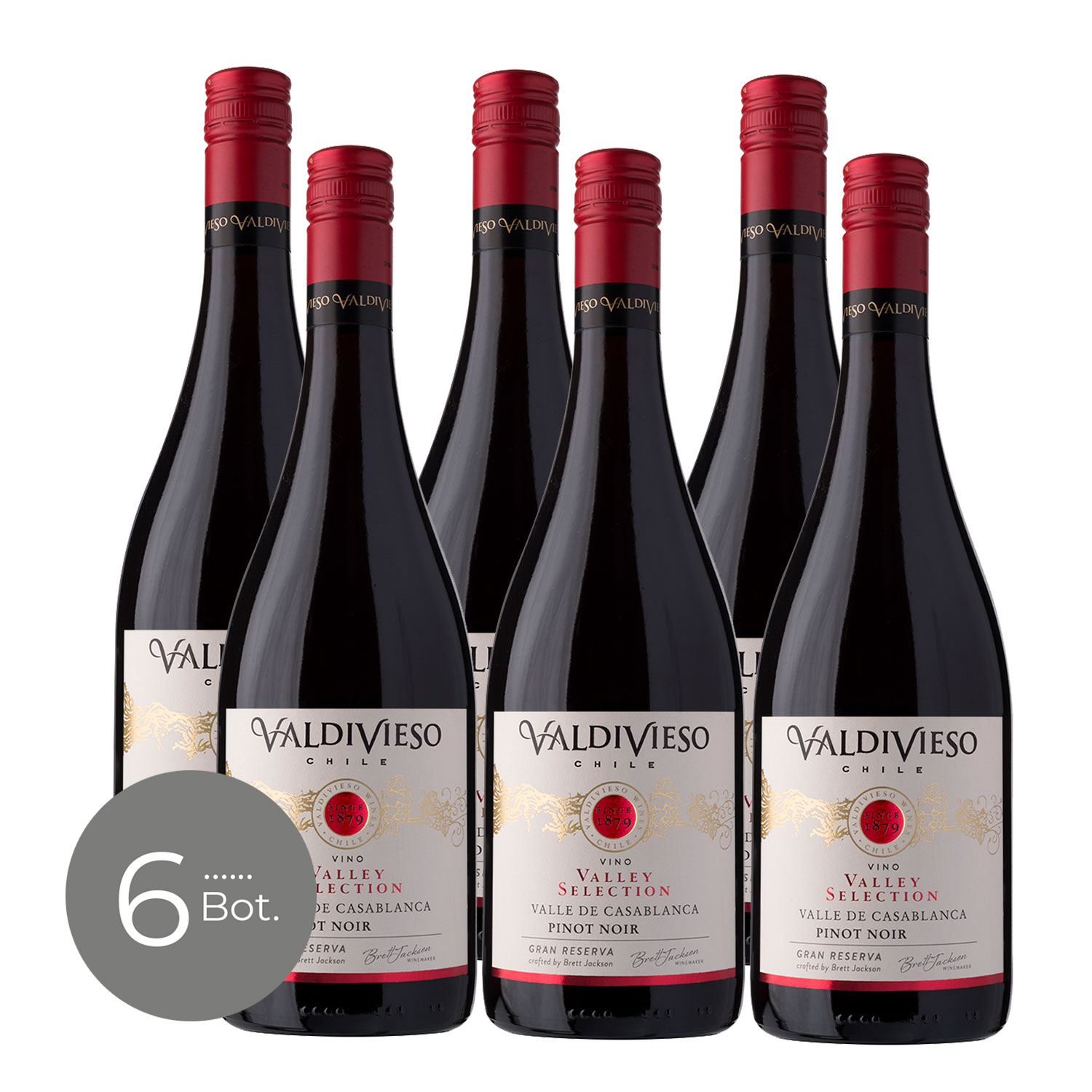 Pack X6 Vino Valdivieso Vs Pinot Noir 750 Cc