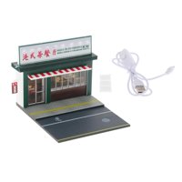 Magideal - Escena De Exhibición De Coches A Escala 1/64, Escenografía Para Coches A Escala, Fondo Con Adornos Iluminados Para Colección De Escritorio, Regalo De Restaurante De Té