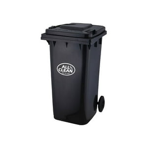 All Clean - Basurero Contenedor 120 Litros Gris Oscuro Con Ruedas