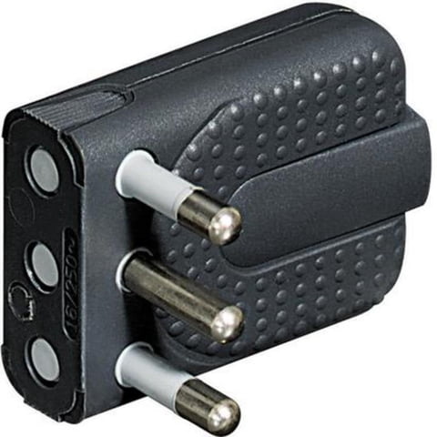 Bticino - Enchufe Macho 2P+T 16A Corner Gris