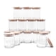 thumbnail image 1 of Frascos para velas SHOWIN, vidrio grueso, 210 ml con tapas de madera, 16 unidades, 1 of 8