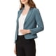 thumbnail image 4 of INSPIRE CHIC Blazer de regreso a clases para mujer, chaqueta de traje corta de verano abierta para el trabajo, azul gris sólido XS, 4 of 6