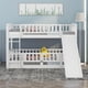 thumbnail image 1 of Bunk Bed with Slide,Twin Over Twin Low Bunk Bed with Fence and Ladder for Kids Teens White, 1 of 3