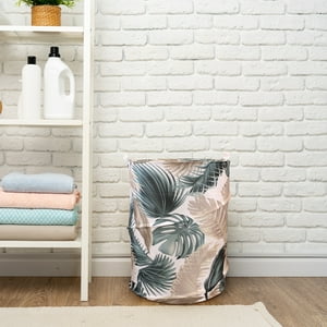 Cesto Para Ropa Plegable Nautica 42X55Cm Hojas Tropicales