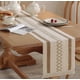 thumbnail image 4 of Camino de mesa de rayas trenzadas con borlas, 183 x 30 cm, tejido de encaje bohemio, decoración para mesa de comedor, bodas, fiestas, reuniones, estilo rústico, hogar, mantel, tocador, decoración navi, 4 of 7