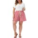 thumbnail image 2 of Agnes Orinda Pantalones Cortos de Boxeador para Mujer Talla Grande, Pantalones Cortos con Volantes, Cintura Elástica, Cordón, Verano, Casual, Lindos, con Bolsillo, 2X Rojo, 2 of 5