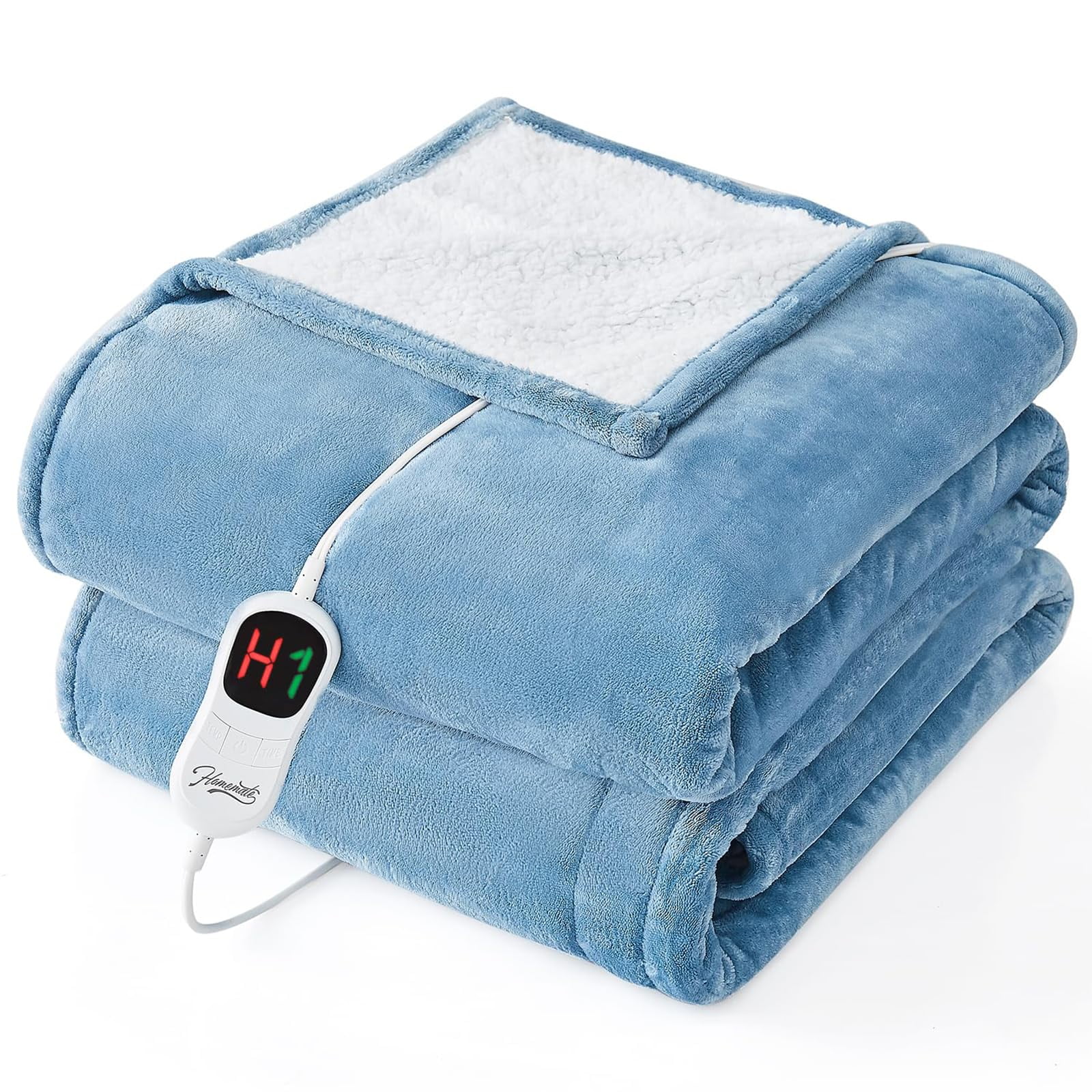 Manta Térmica Eléctrica Homemate Twin 150 X 210 Cm Azul Etl