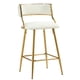 thumbnail image 2 of (SET of 2) 26'' Counter height bar stools Corduroy kitchen island counter bar stool with back,golden chromed base and footrest (BEIGE), 2 of 3