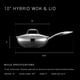thumbnail image 3 of Wok HexClad Hybrid de 25 cm antiadherente con tapa de acero inoxidable apto para horno, 3 of 7