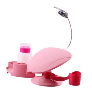 Ioensy - Organizador De Esmalte De Uñas Con Reposabrazos Desmontable Para Accesorios De Arte De Uñas De Salón Rosa