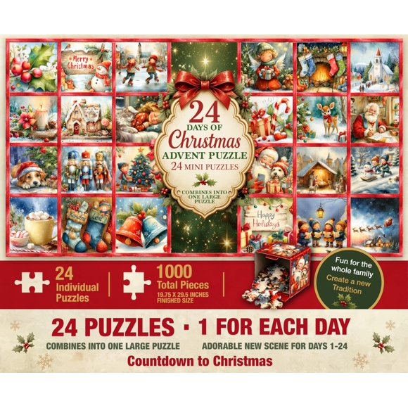Calendario de Adviento Navideño Prime Time Puzzles 1000 piezas