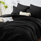 thumbnail image 3 of Juego de cama CozyLux Queen Seersucker, edredón negro, 7 piezas, 3 of 9