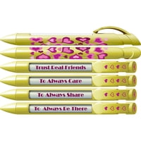 Greeting Pen - Juego De 6 Bolígrafos De Felicitación Yellow Hearts Friend Appreciation