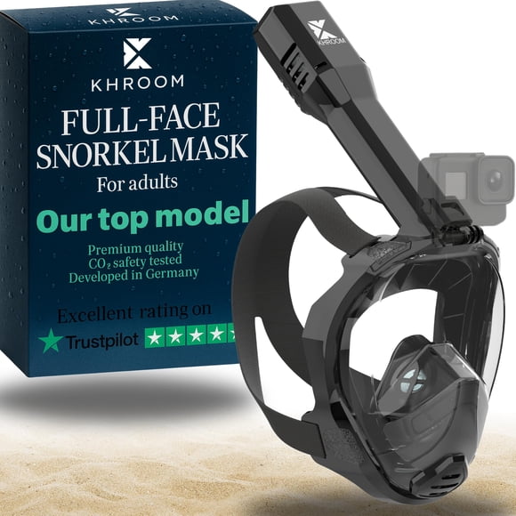 Máscara de snorkel de cara completa Khroom, segura contra CO₂ y antiempañamiento