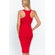 thumbnail image 4 of Saronite Vestido Midi Ajustado con Espalda Nadadora y sin Mangas Basics, Rojo Intenso (para Mujer), 4 of 4