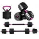 thumbnail image 1 of Set Mancuernas Barra Ajustables 30 Kg 3 En 1 Rosa, 1 of 6