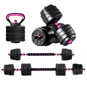 Yep - Set Mancuernas Barra Ajustables 30 Kg 3 En 1 Rosa