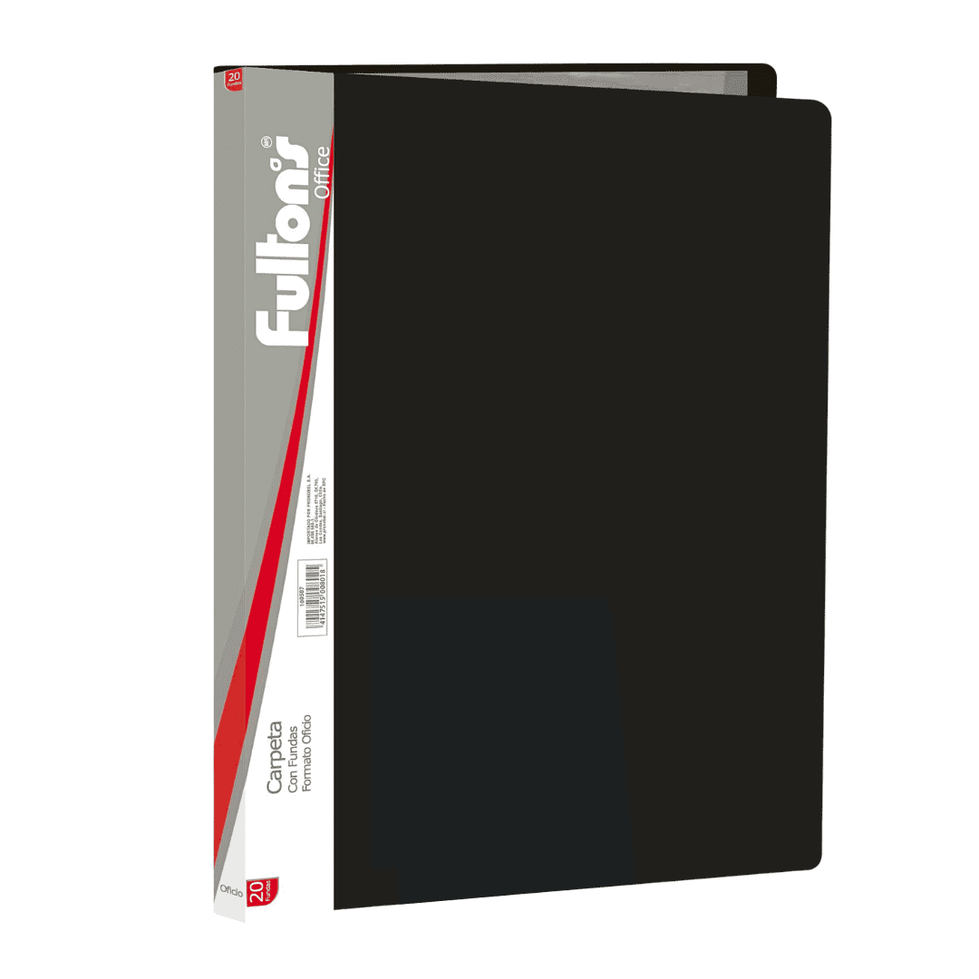 Fultons - Carpeta Archivadora Pvc 20 Fundas Transparentes Tamaño A4